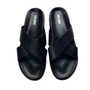 Stacy Adams Montel Cross Strap Slide Sandal Black Size 12M